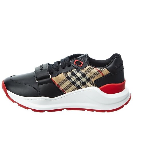 Burberry Vintage Check Canvas & Leather Sneaker - Picture 2 of 6
